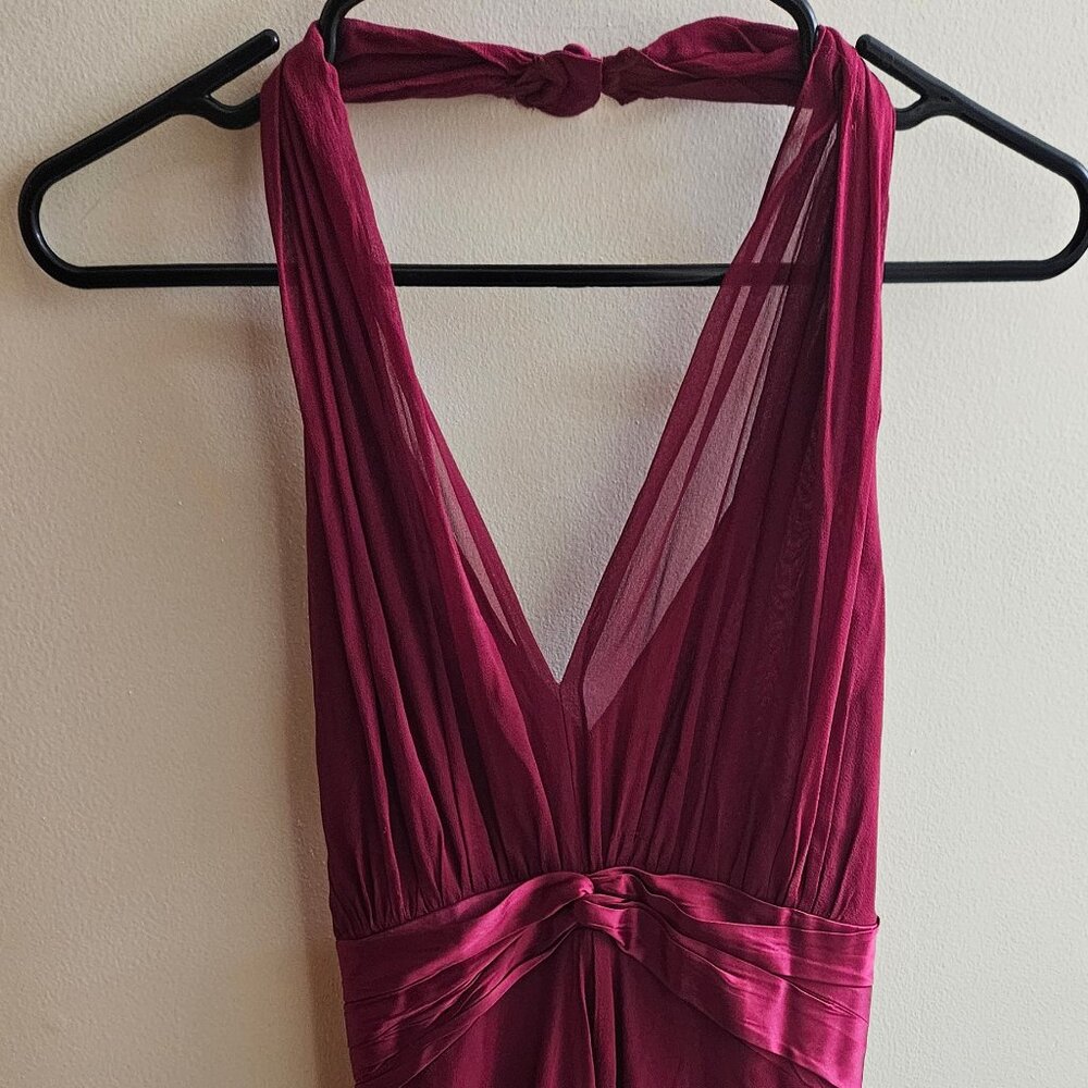 Size 12 Red Silk Halter Dress